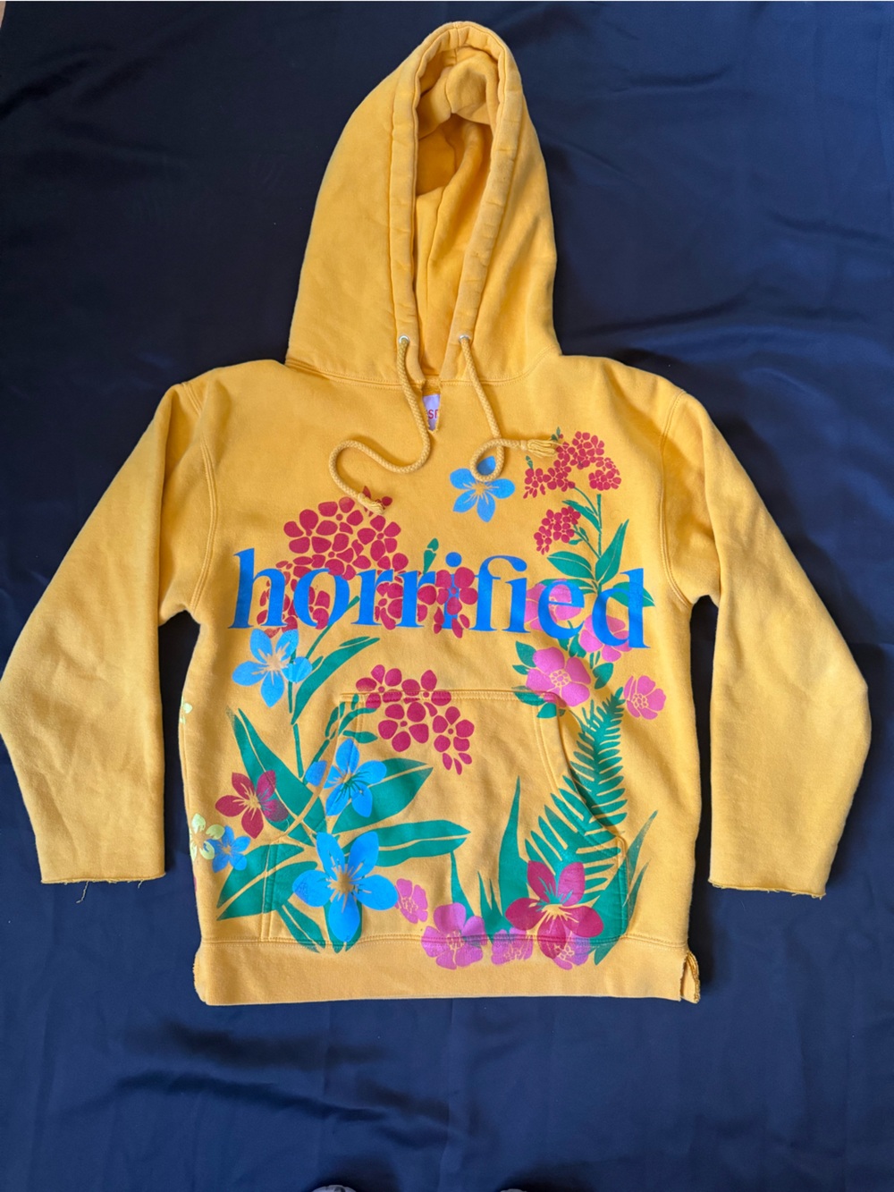 Yellow Floral Graphic Hoodie Sweatshirt